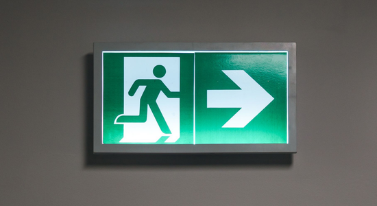 A fire exit sign.