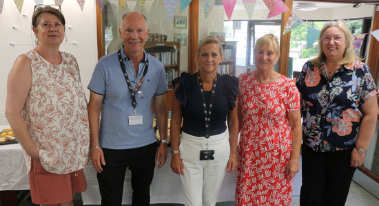 The Community Buildings team celebrating Churchfields Close's 40-year anniversary.