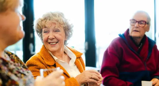 elderly woman talking