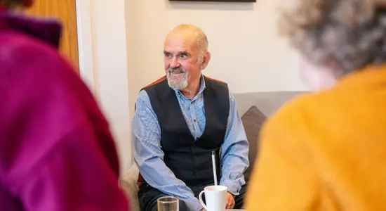 elderly man talking