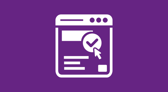 A graphic showing an electronic form being clicked.