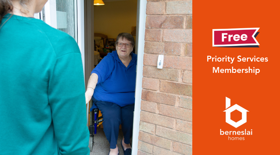 Elderly Woman Answering The Door