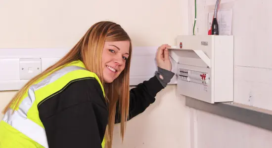 Electrician at work